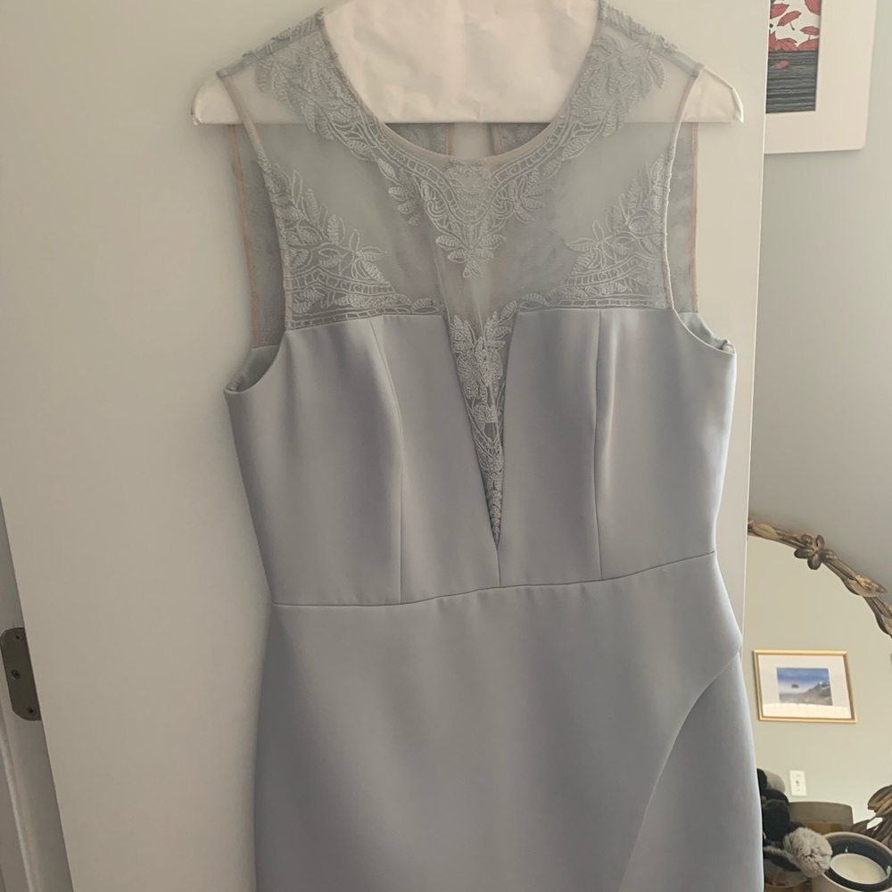 BCBGMaxAzria Light Blue Scuba dress with lace